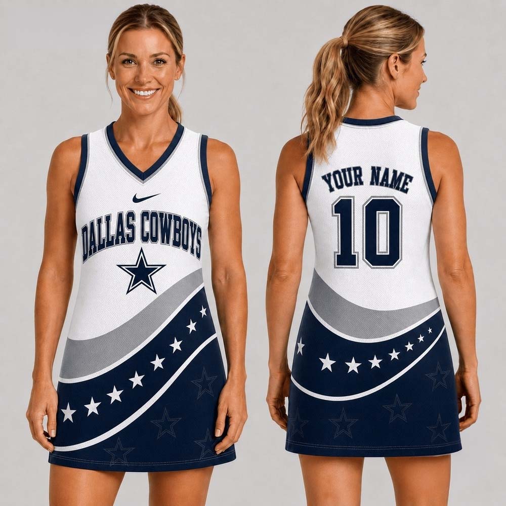 Dallas Cowboys Bold Team Pride Women's Jersey Dress Football Fan Collection 1 - Unicasport Dallas Cowboys Bold Team Pride Women's Jersey Dress Football Fan Collection
