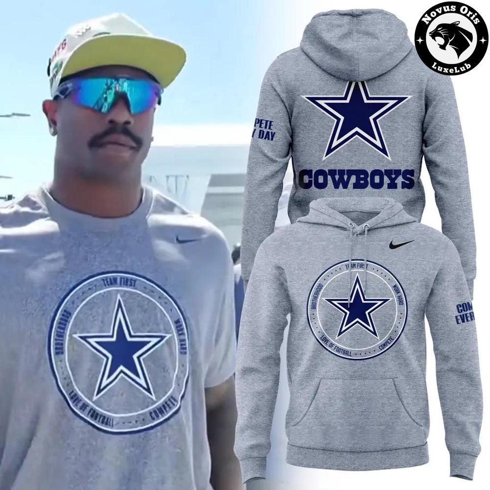 Dallas Cowboys Team First Star Heather Gray Hoodie 1 - Unicasport Dallas Cowboys Team First Star Heather Gray Hoodie