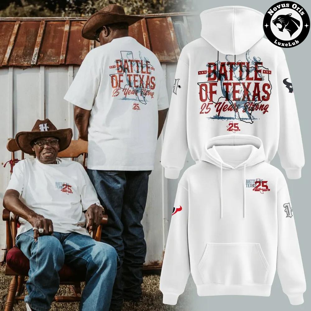 Dallas Cowboys vs Houston Texans Battle of Texas 25 Years Strong 2026 Hoodie 1 - Unicasport Dallas Cowboys vs Houston Texans Battle of Texas 25 Years Strong 2026 Hoodie