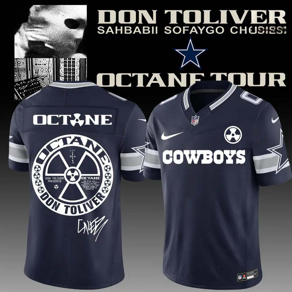 Dallas Cowboys x Don Toliver Octane Tour Navy Radiation Circle Graphic Football Jersey