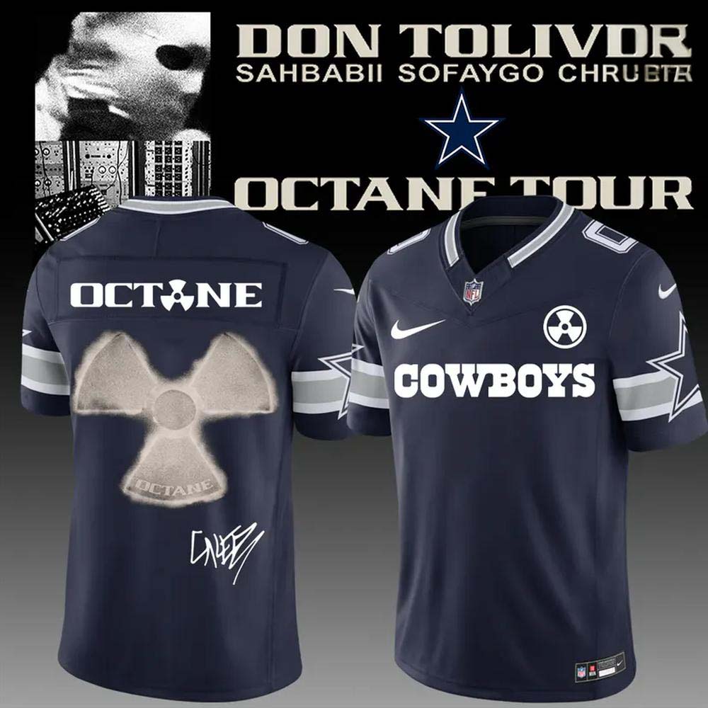 Dallas Cowboys x Don Toliver Octane Tour Navy Radioactive Symbol Football Jersey