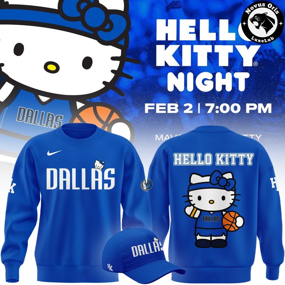 Dallas Mavericks x Hello Kitty Night 2026 Limited Edition Sweatshirt 1 - Unicasport Dallas Mavericks x Hello Kitty Night 2026 Limited Edition Sweatshirt