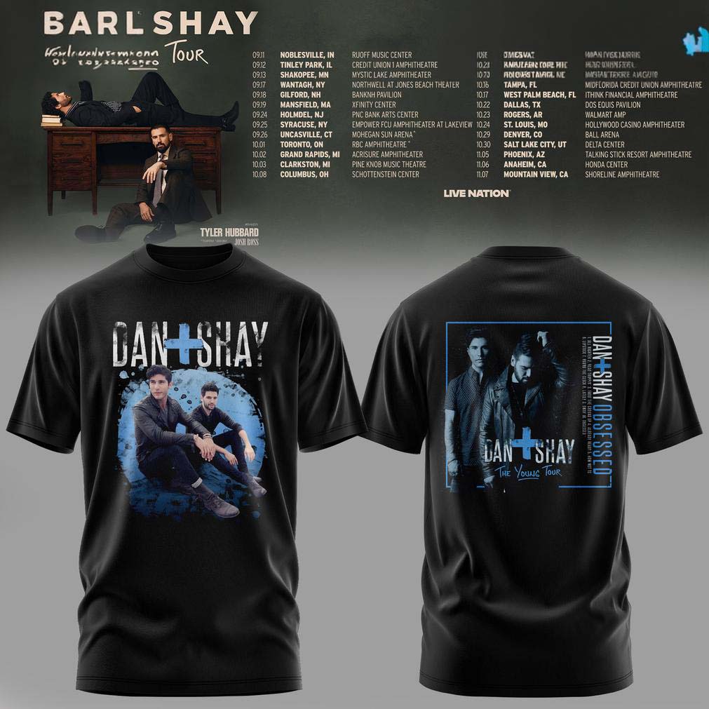 Dan Shay Black Blue Concert Graphic T Shirt