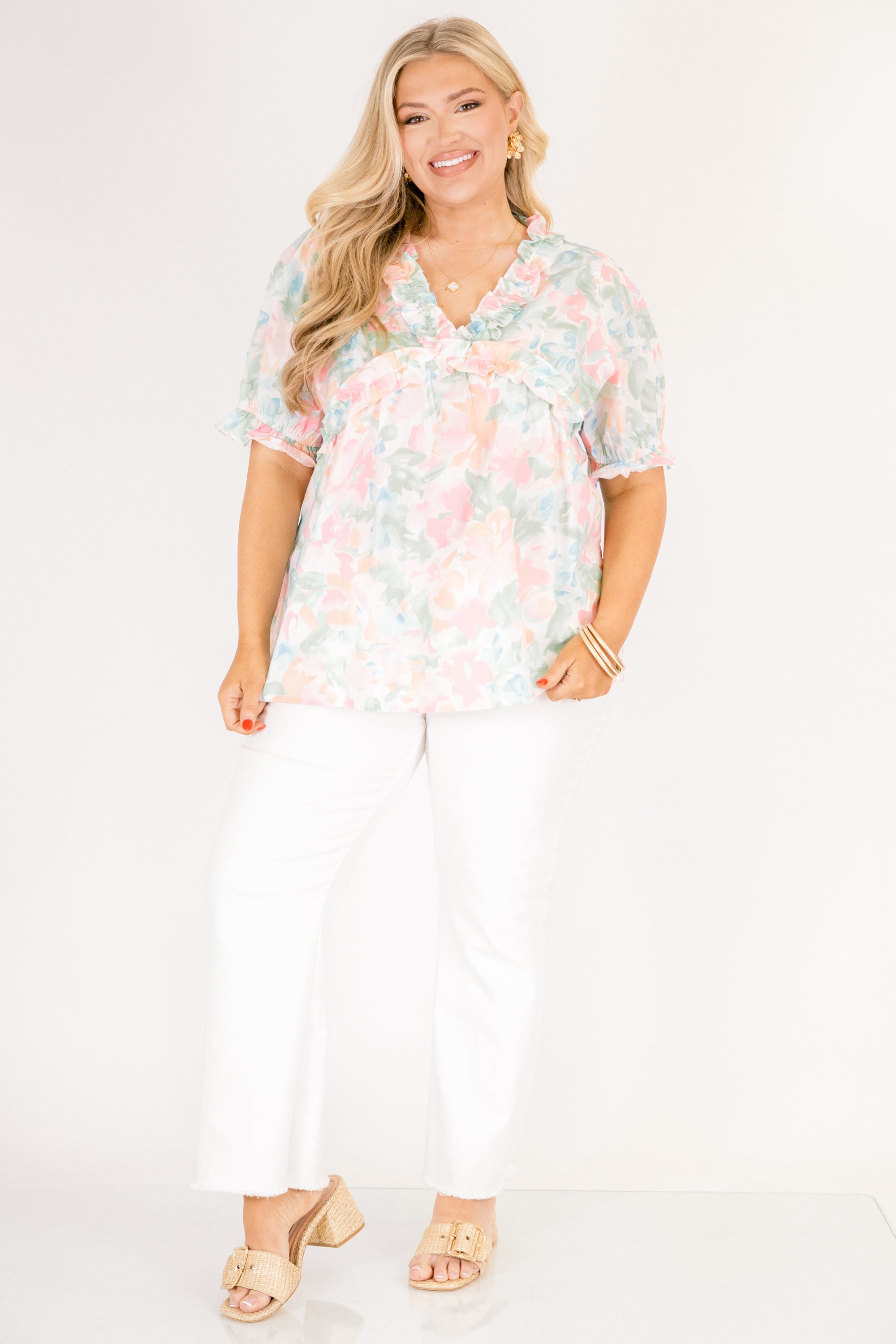 Dancing For Fun Top, Peach Floral 3 Dancing For Fun Top, Peach Floral - Image 3