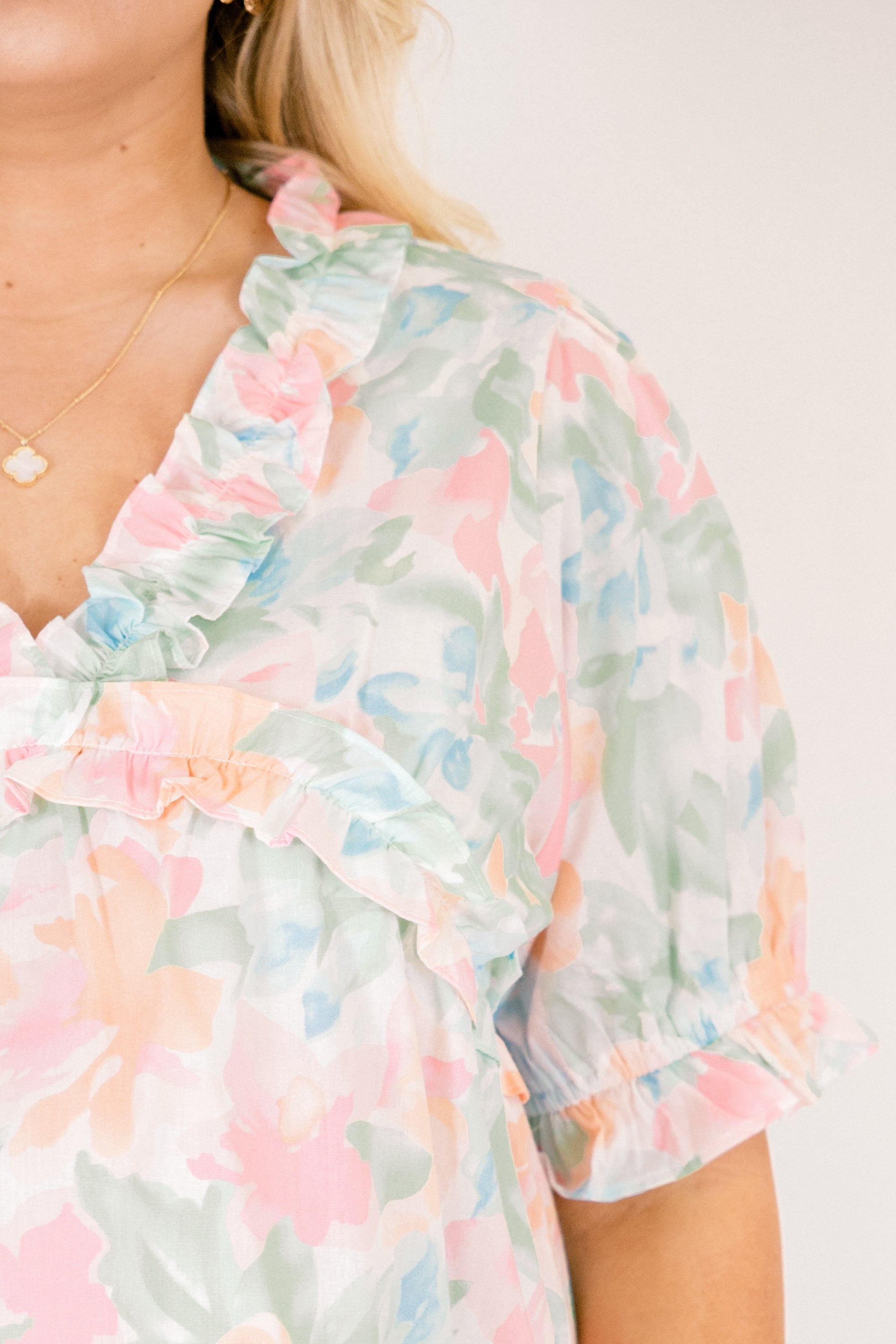 Dancing For Fun Top, Peach Floral 5 Dancing For Fun Top, Peach Floral - Image 5