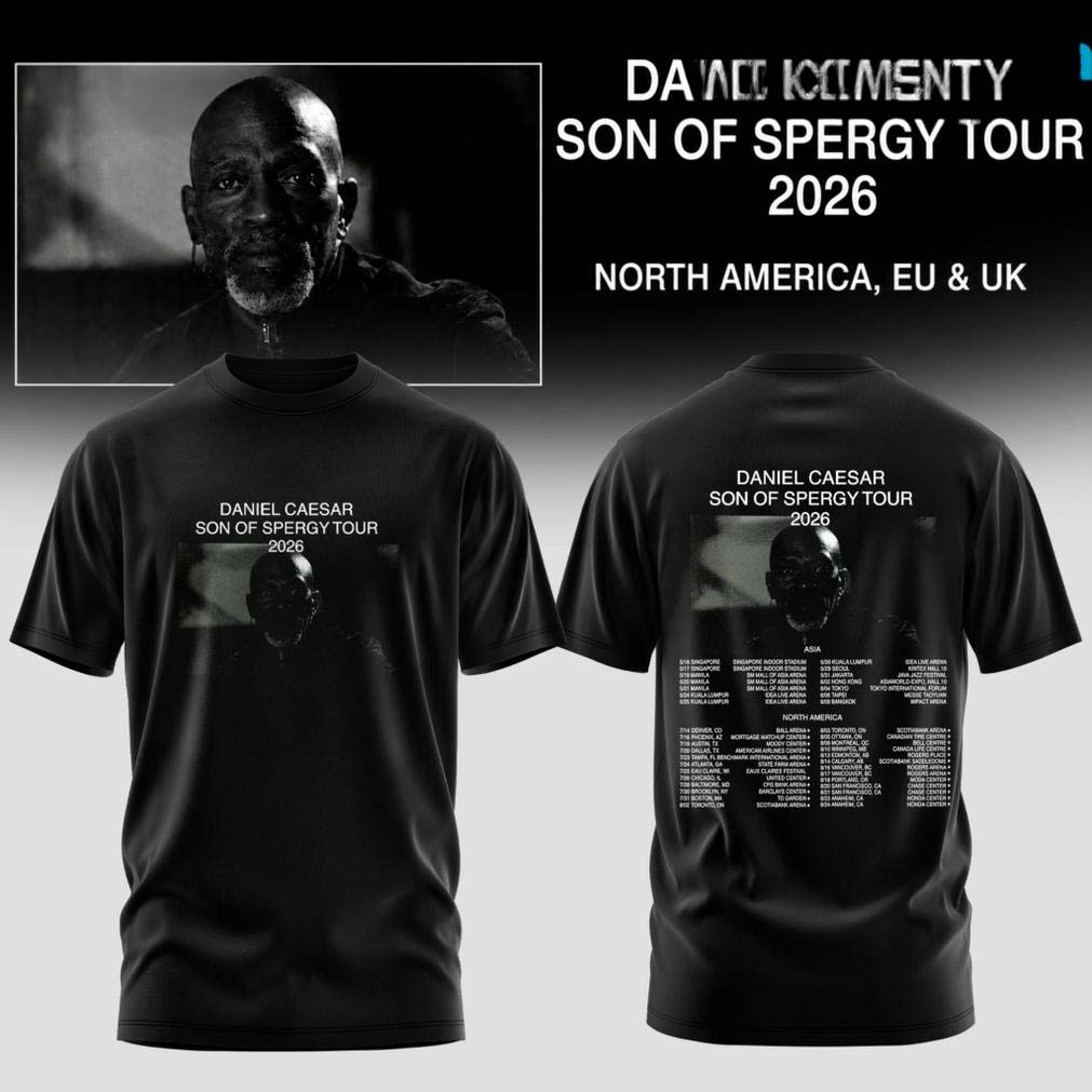 Daniel Caesar Son of Spergy Tour 2026 Black Tour Dates T Shirt - Best Gift for Fans