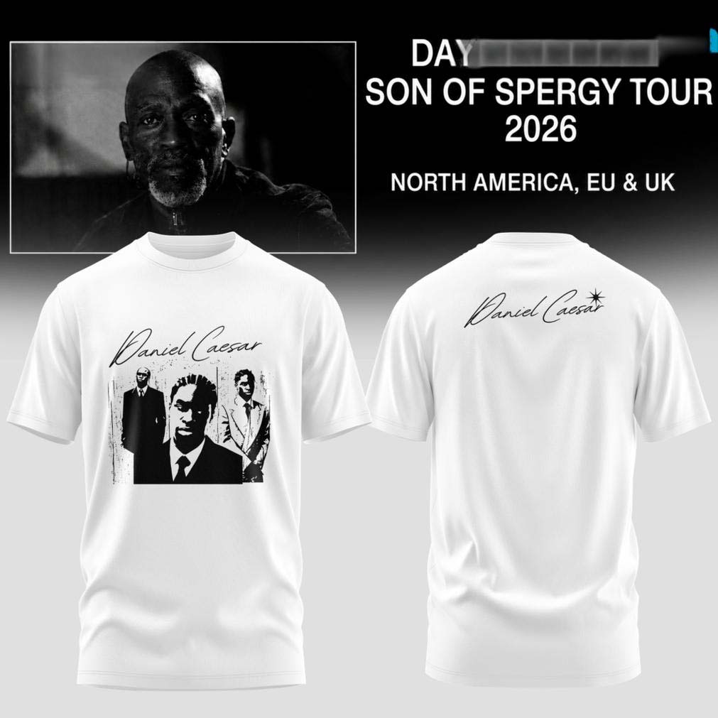 Daniel Caesar Son of Spergy Tour 2026 Concert Tee - White Graphic T-Shirt - Best Gift for Fans