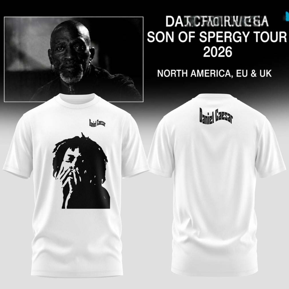 Daniel Caesar Son of Spergy Tour 2026 White Photo Print T Shirt - Best Gift for Fans