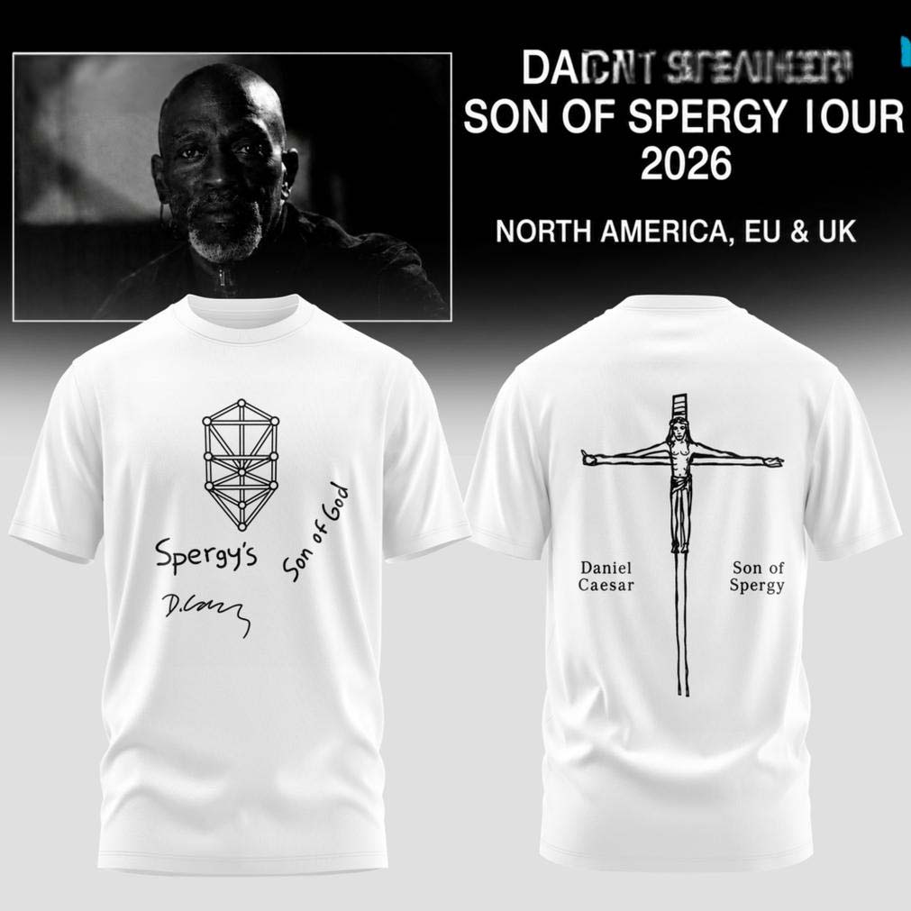 Daniel Caesar Son of Spergy Tour 2026 White T Shirt with Tour Dates - Gift for Fans