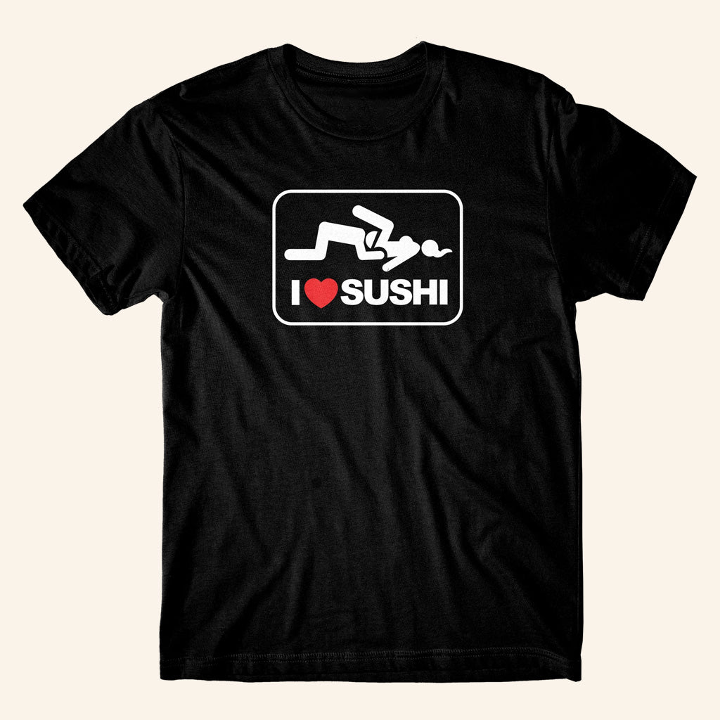 Danny Duncan Merch I Heart Sushi Black T-Shirt Funny Gifts For Husband