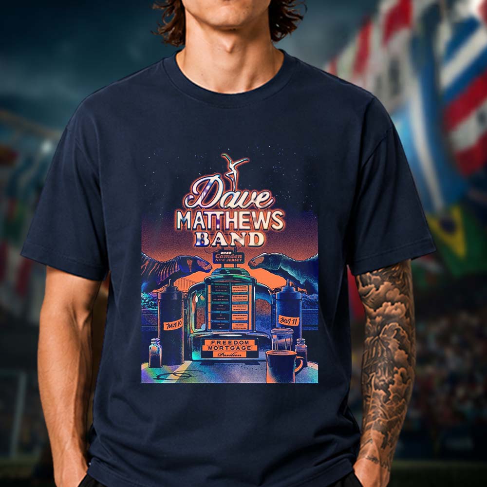 Dave Matthews Band Concert Poster from Freedom Mortgage Pavilion In Camden New Jersey On July 10 11 2026 Unisex T Shirt