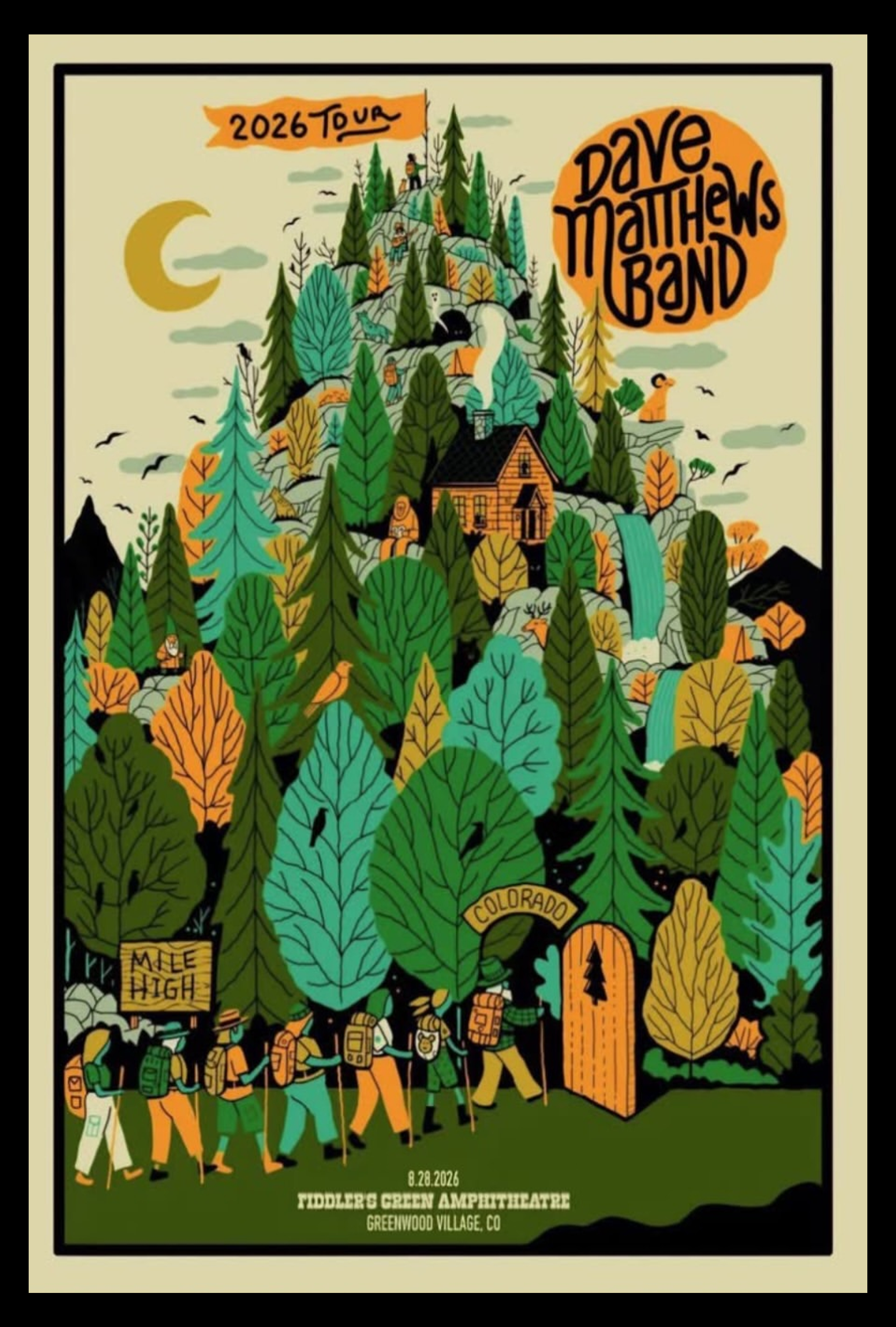 Dave Matthews Band Greenwood Village, Colorado 2026 Poster Merch