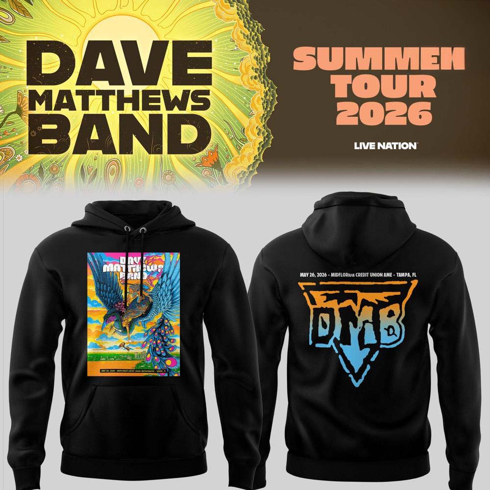Dave Matthews Band Summer Tour 2026 Gilford Black Graphic Hoodie - Gift Idea for Fans