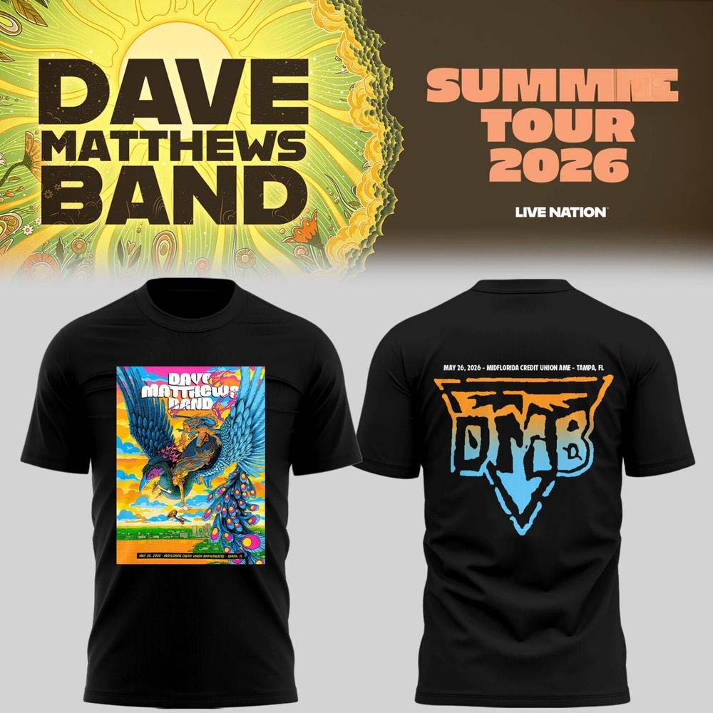 Dave Matthews Band Summer Tour 2026 Gilford Black Color Graphic T Shirt - Best Gift for Fans