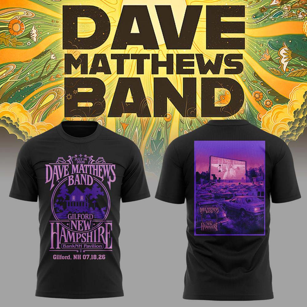 Dave Matthews Band Summer Tour 2026 at Gilford Black Purple Concert Tee - Best Gift for Fans