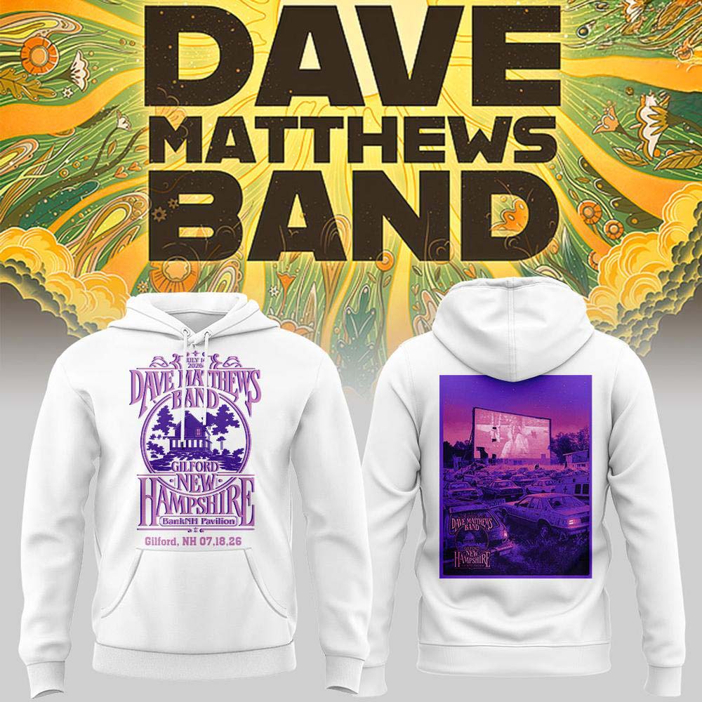 Dave Matthews Band Summer Tour 2026 Gilford Concert White Hoodie - Gift Idea for Fans