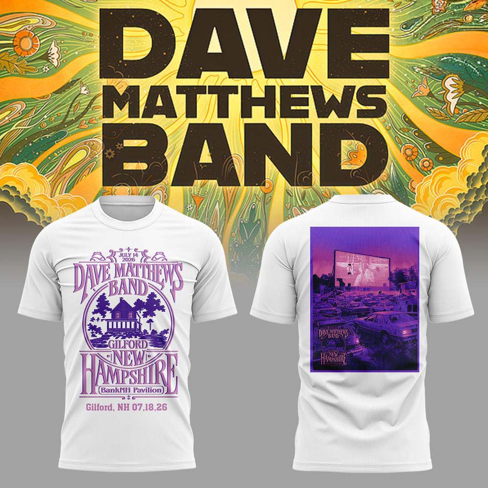 Dave Matthews Band Summer Tour 2026 Gilford White Concert T-Shirt - Best Gift for Fans
