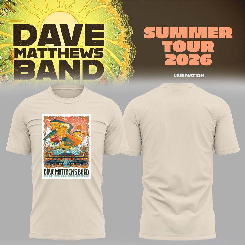 Dave Matthews Band Summer Tour 2026 At Saratoga Springs NY 2D TShirt
