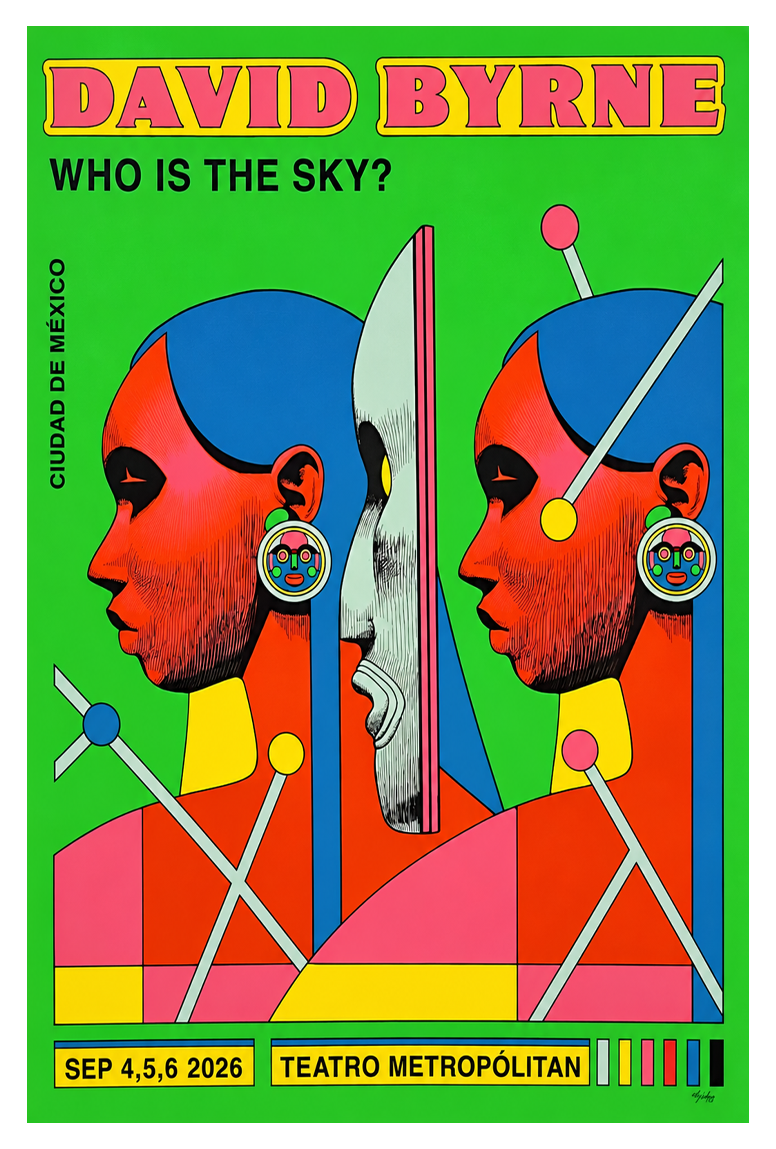 David Byrne Sep 4-6 2026 Teatro MetropOlitan Mexico City Concert Poster Exclusive Merch 1 - merchtourboutique David Byrne Sep 4-6 2026 Teatro Metropólitan Mexico City Concert Poster Exclusive Merch