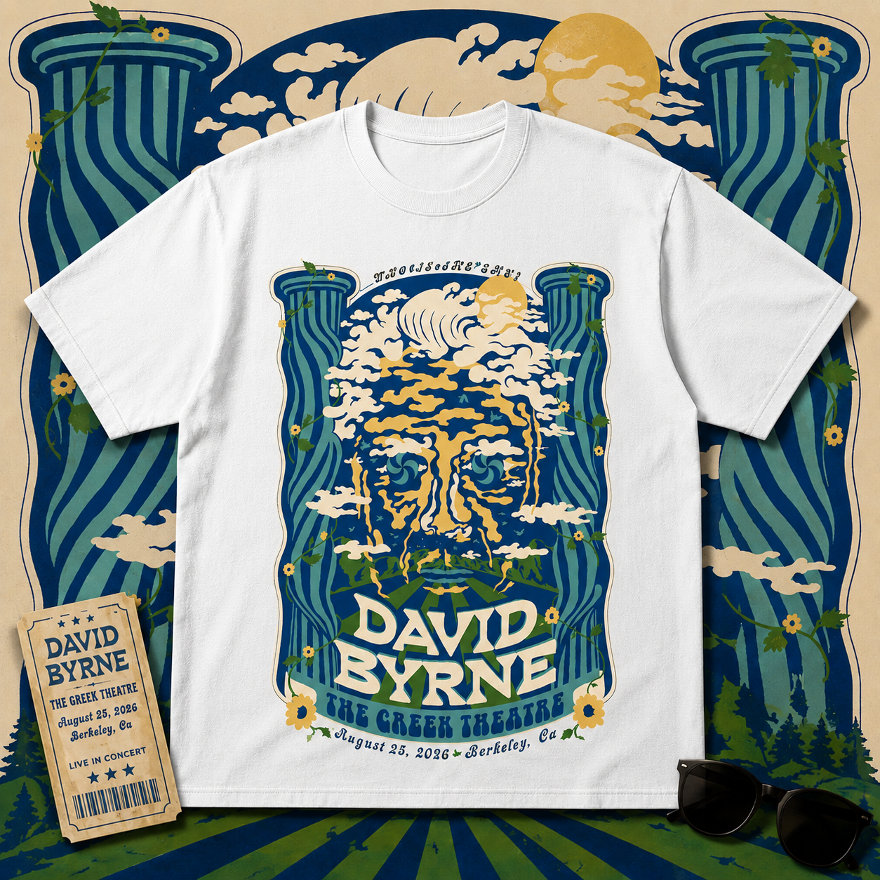 David Byrne The Greek Theatre Berkeley CA August 25 2026 T-shirt