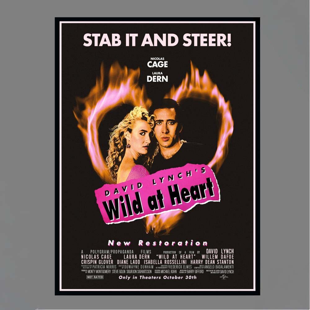 David Lynch Wild at Heart Nicolas Cage Laura Dern New Restoration October 30 Movie Poster
