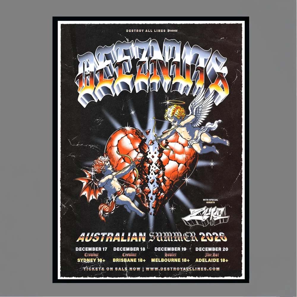 Deez Nuts Australian Summer 2026 Tour Poster with Special Guests Zyro