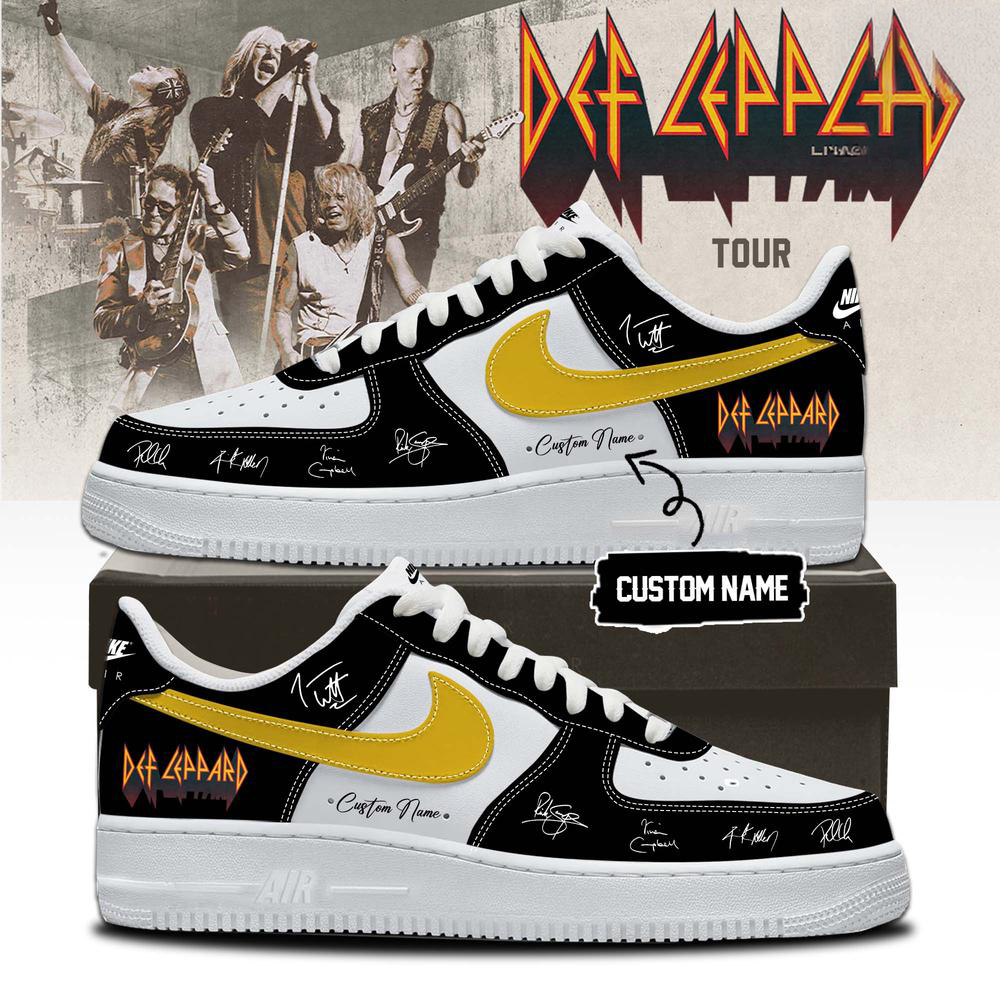 Def Leppard Black Rock Concert Low Top Sneakers