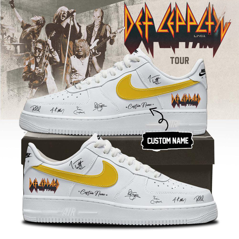 Def Leppard White 2026 Band Graphic Sneakers