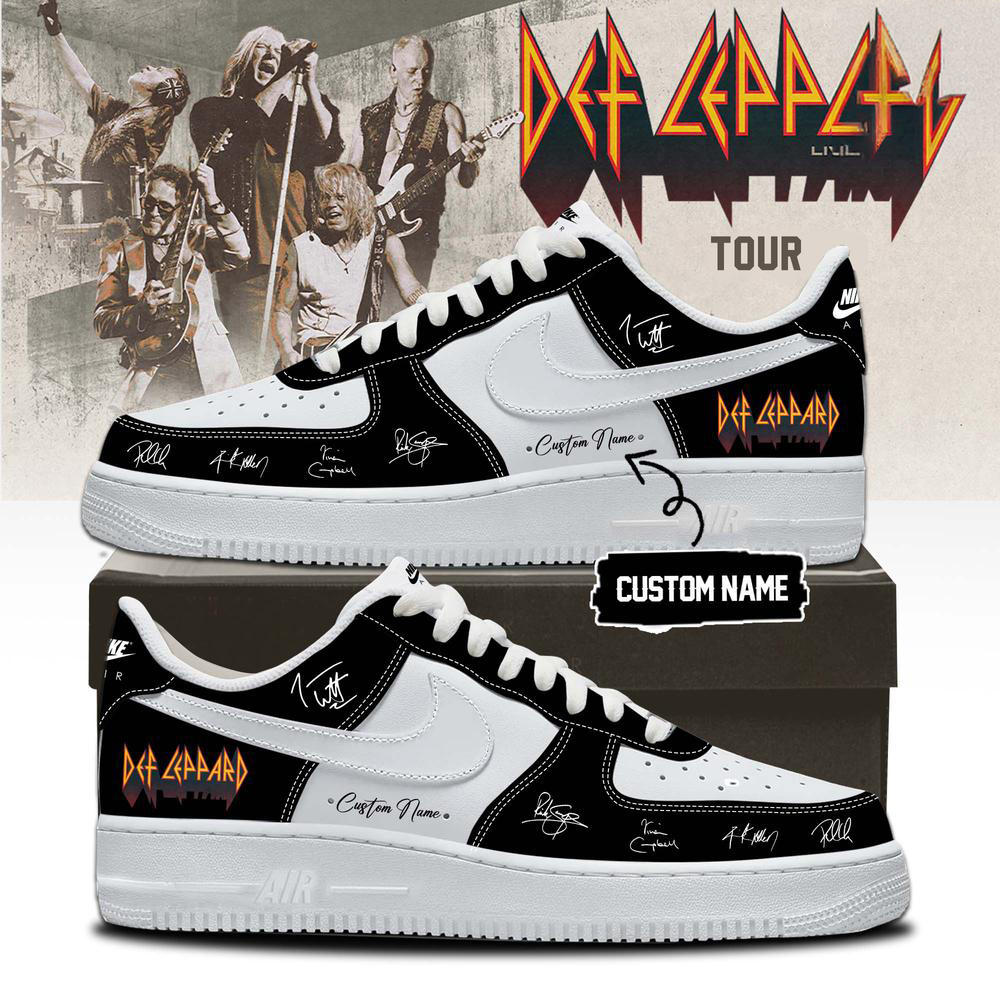 Def Leppard White and Yellow Live Tour Sneakers
