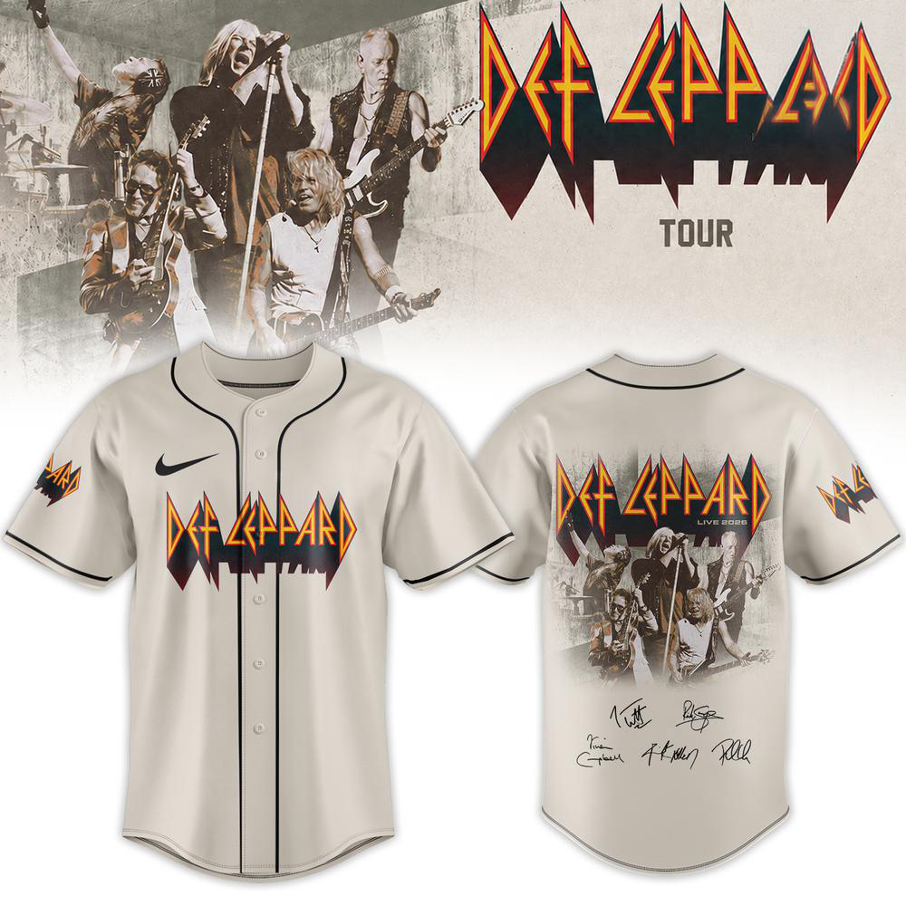 Def Leppard White Live 2026 Concert Baseball Jersey