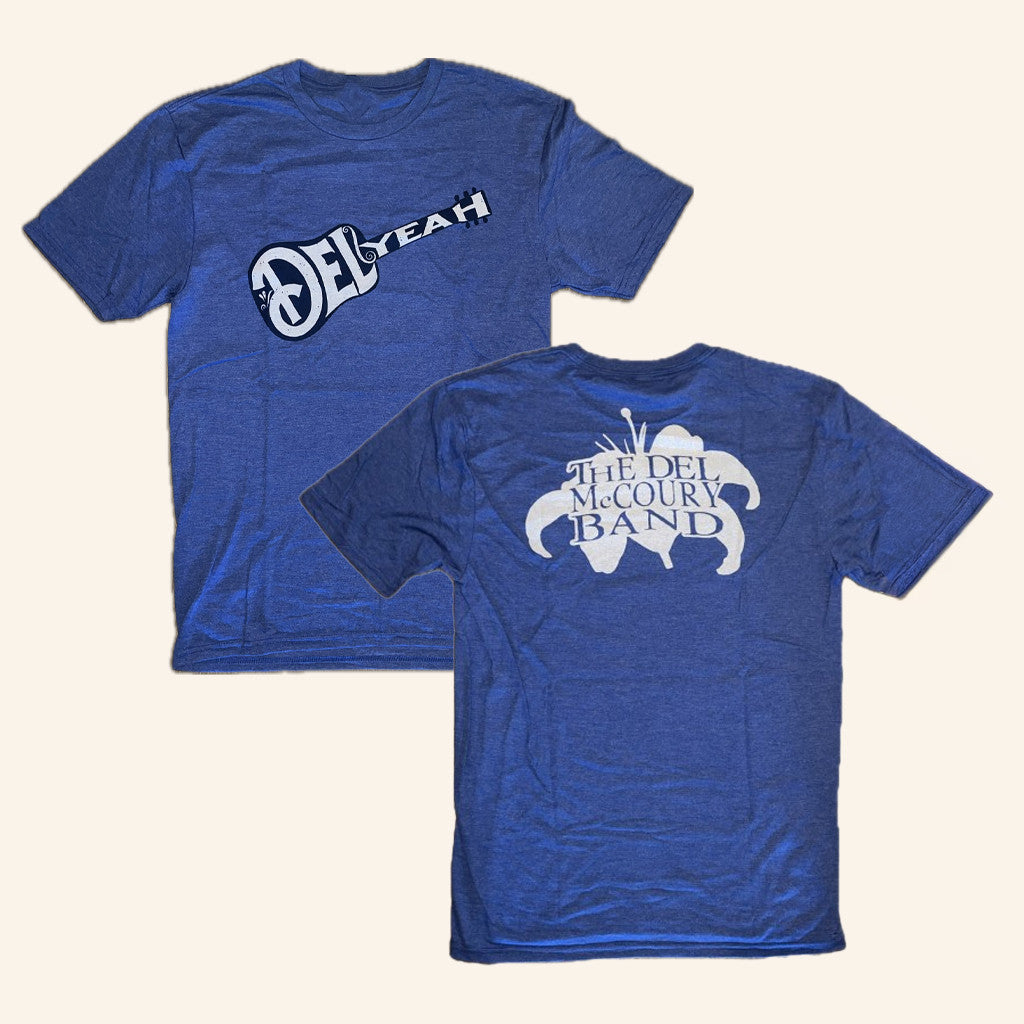 Del Mccoury Band Merch Blue Del Yeah Shirt With White Lettering Shirt Gifts For Friends