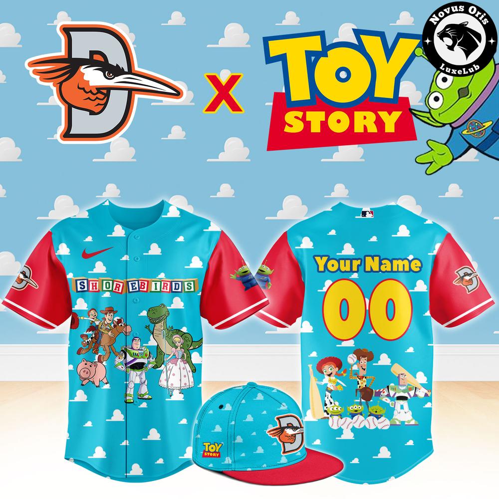 Delmarva Shorebirds x Toy Story Night Pixar Cartoon Custom Baseball Jersey 1 - Unicasport Delmarva Shorebirds x Toy Story Night Pixar Cartoon Custom Baseball Jersey