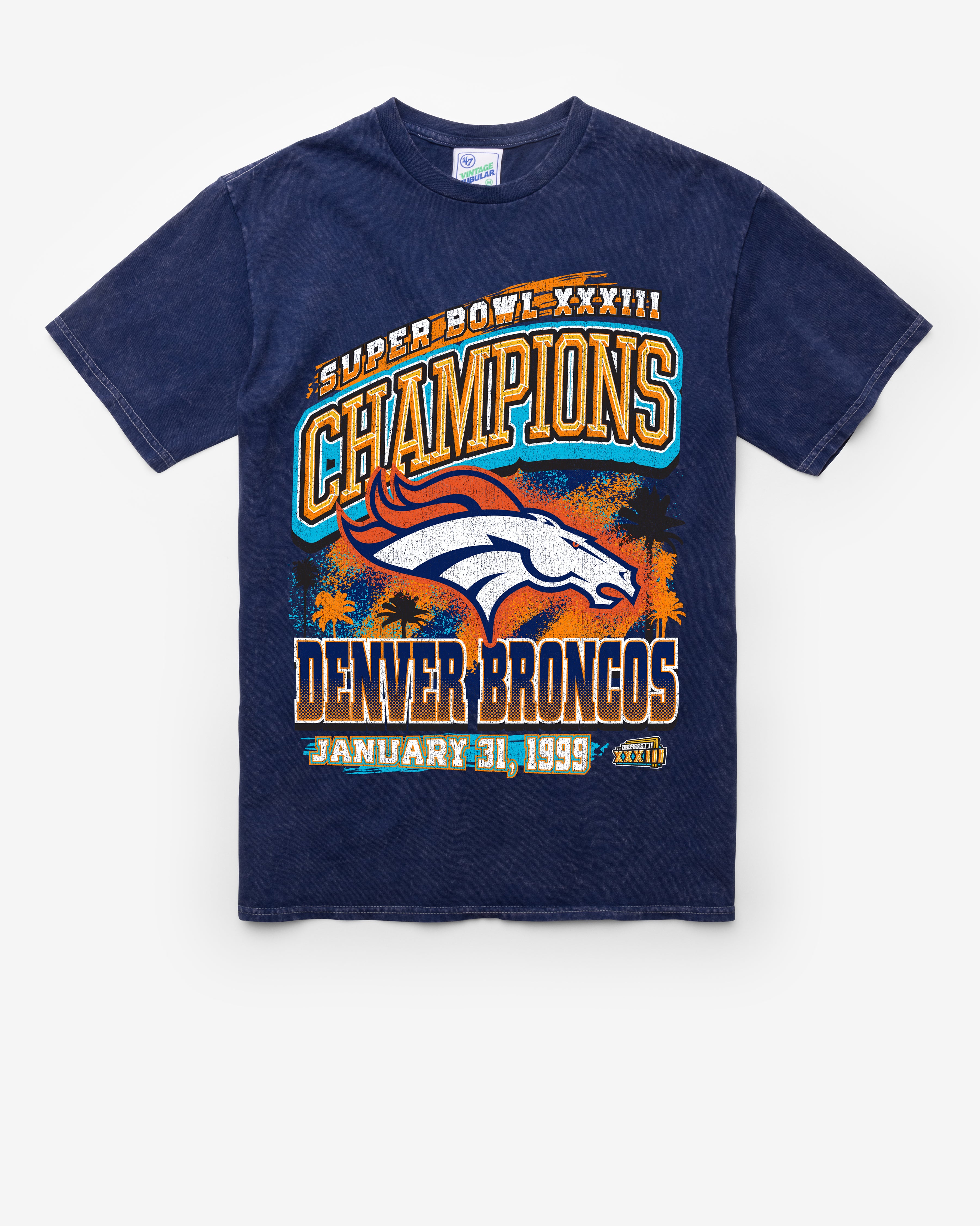 Denver Broncos Super Bowl Gridiron Locker Vintage  Tubular T-Shirt