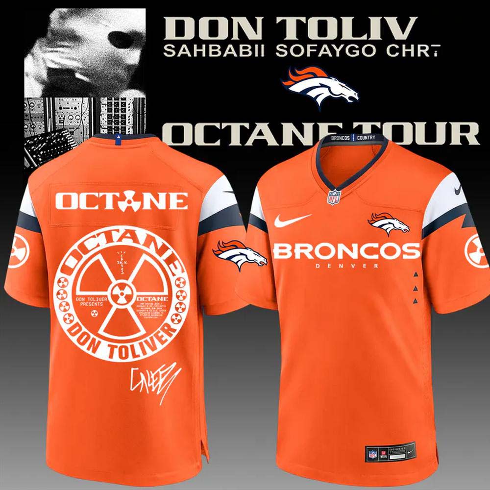 Denver Broncos x Don Toliver Octane Tour Orange Radiation Circle Football Jersey