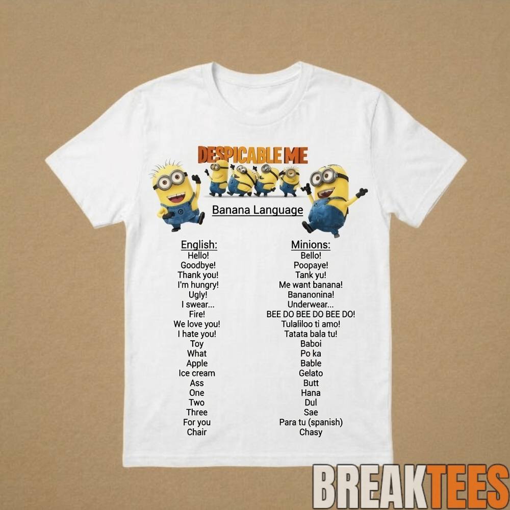 Despicable Me Minion Banana Language Dictionary Graphic 2D TShirt