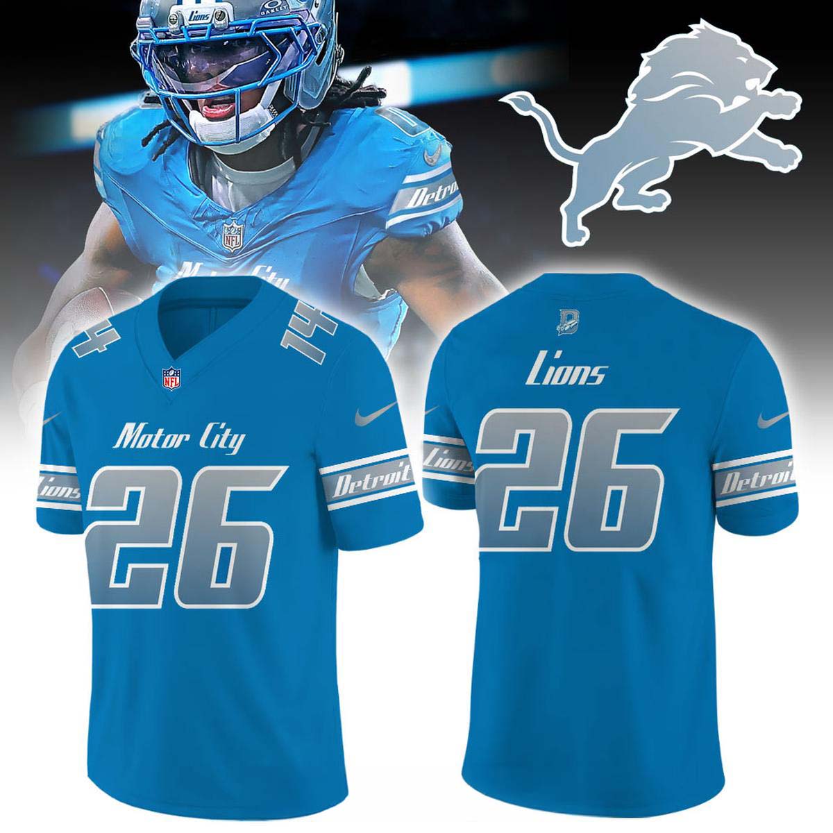 Detroit Lions 2026 Rivalries Full Throttle Personalized Football Jersey Game Day Collection 1 - Unicasport Detroit Lions 2026 Rivalries Full Throttle Personalized Football Jersey Game Day Collection