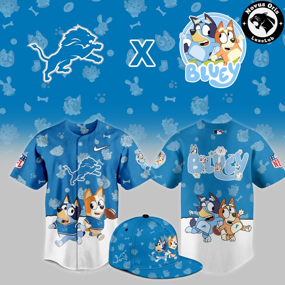 Detroit Lions x Bluey Night NFL Custom Edition Jersey