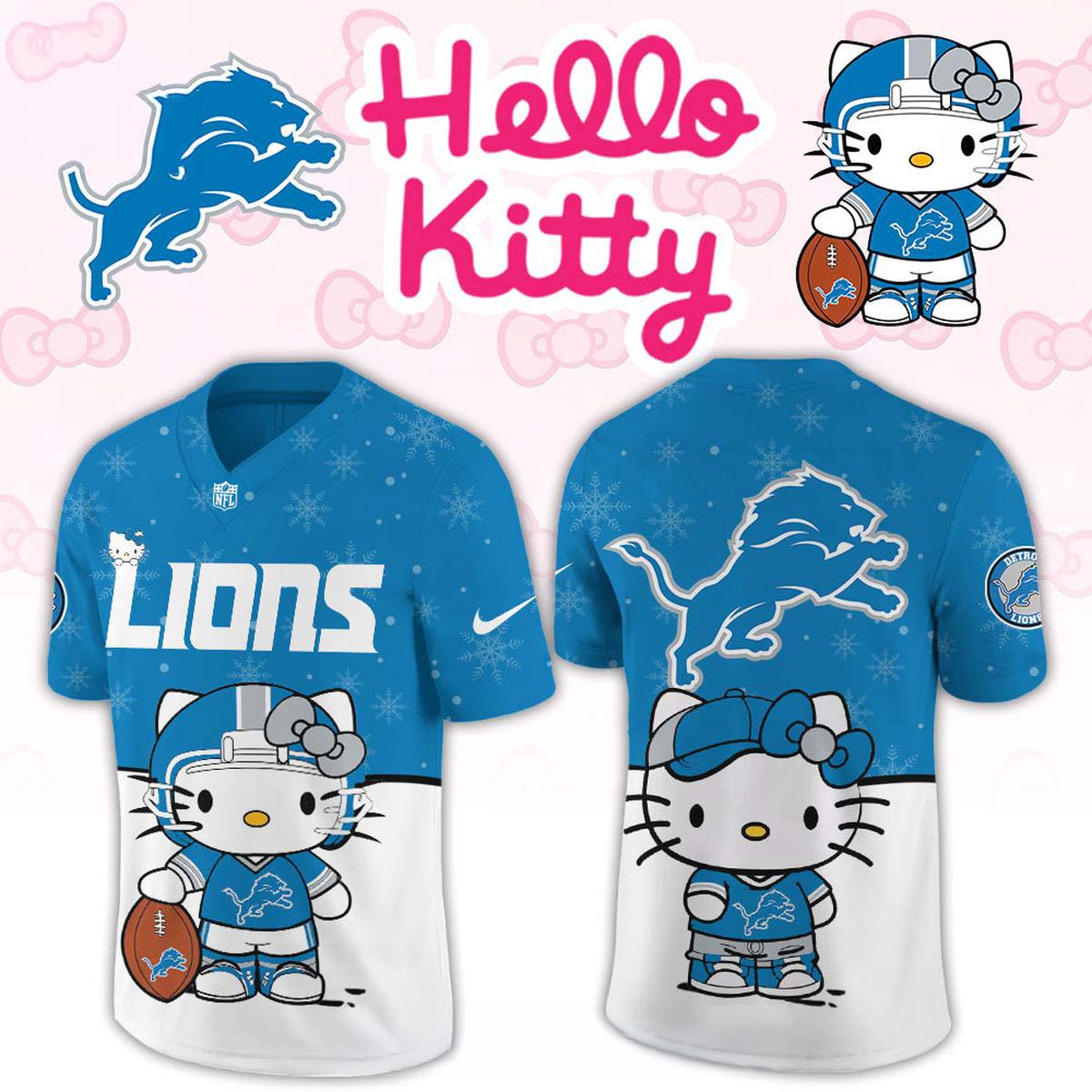 Detroit Lions Hello Kitty Night 2026 Personalized Football Jersey Fan Jersey Collection 1 - Unicasport Detroit Lions Hello Kitty Night 2026 Personalized Football Jersey Fan Jersey Collection