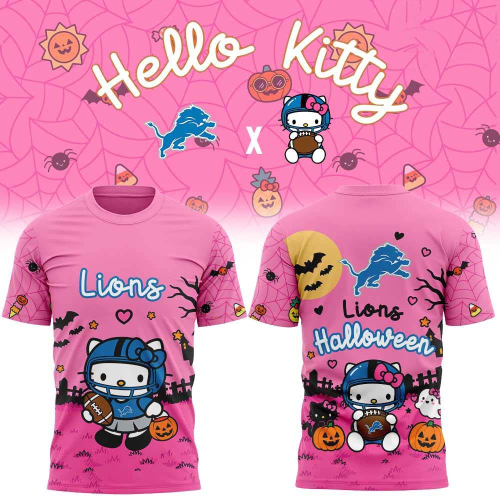Detroit Lions x Hello Kitty Halloween Short Sleeve TShirt
