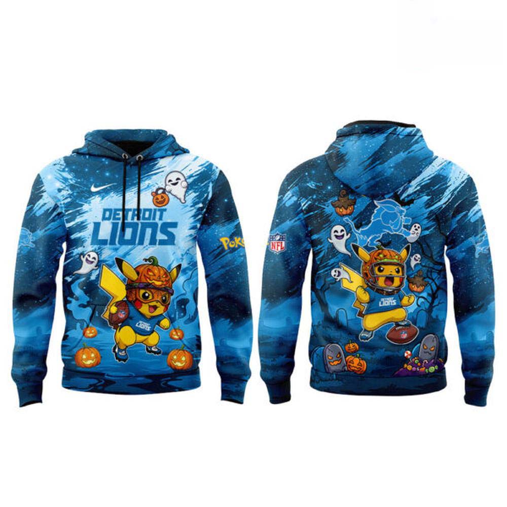 Detroit Lions x Pokemon Halloween Night 2026 Pullover Hoodie - Image 2