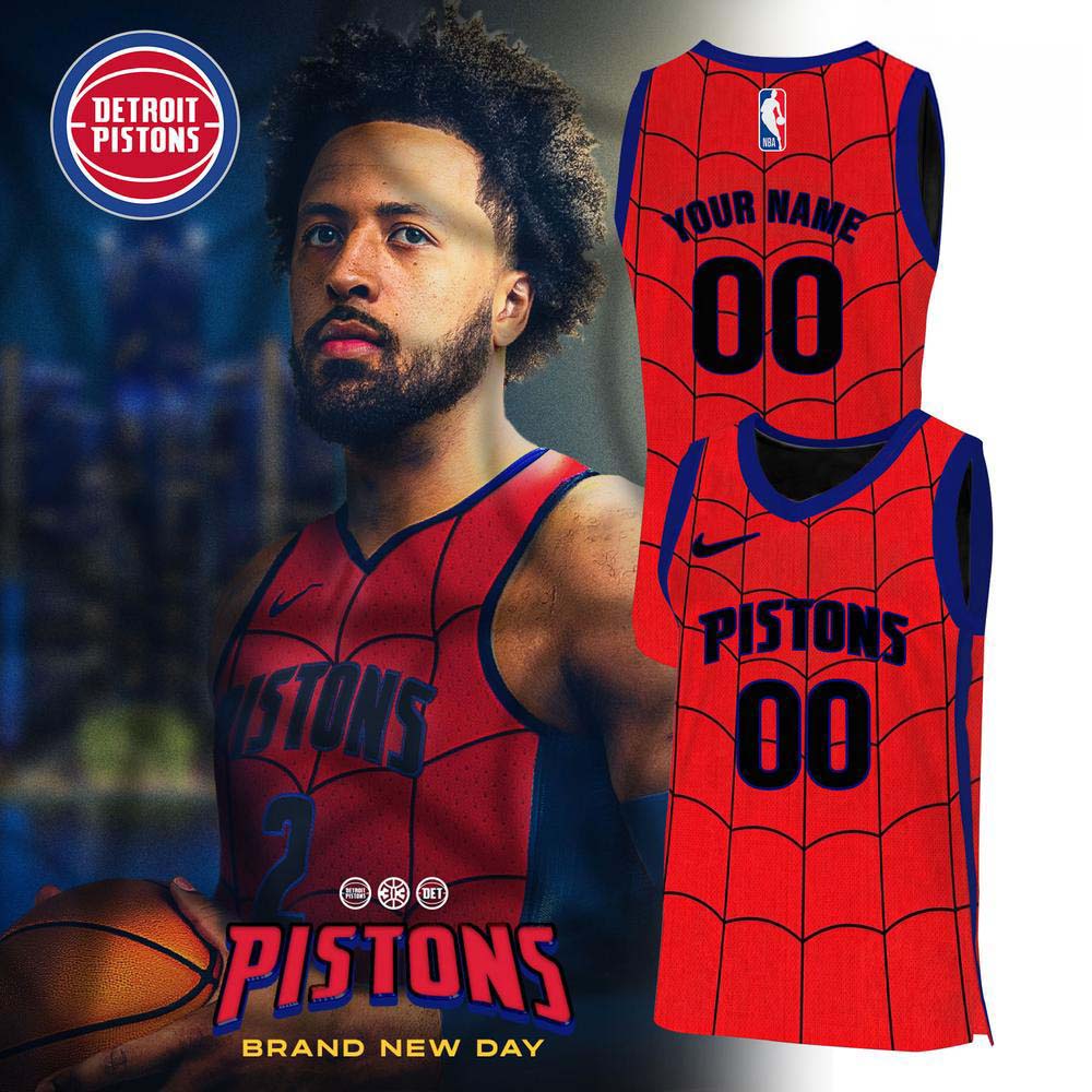 Detroit Pistons x SpiderMan Brand New Day Limited Edition Basketball Jersey 1 - Unicasport Detroit Pistons x SpiderMan Brand New Day Limited Edition Basketball Jersey