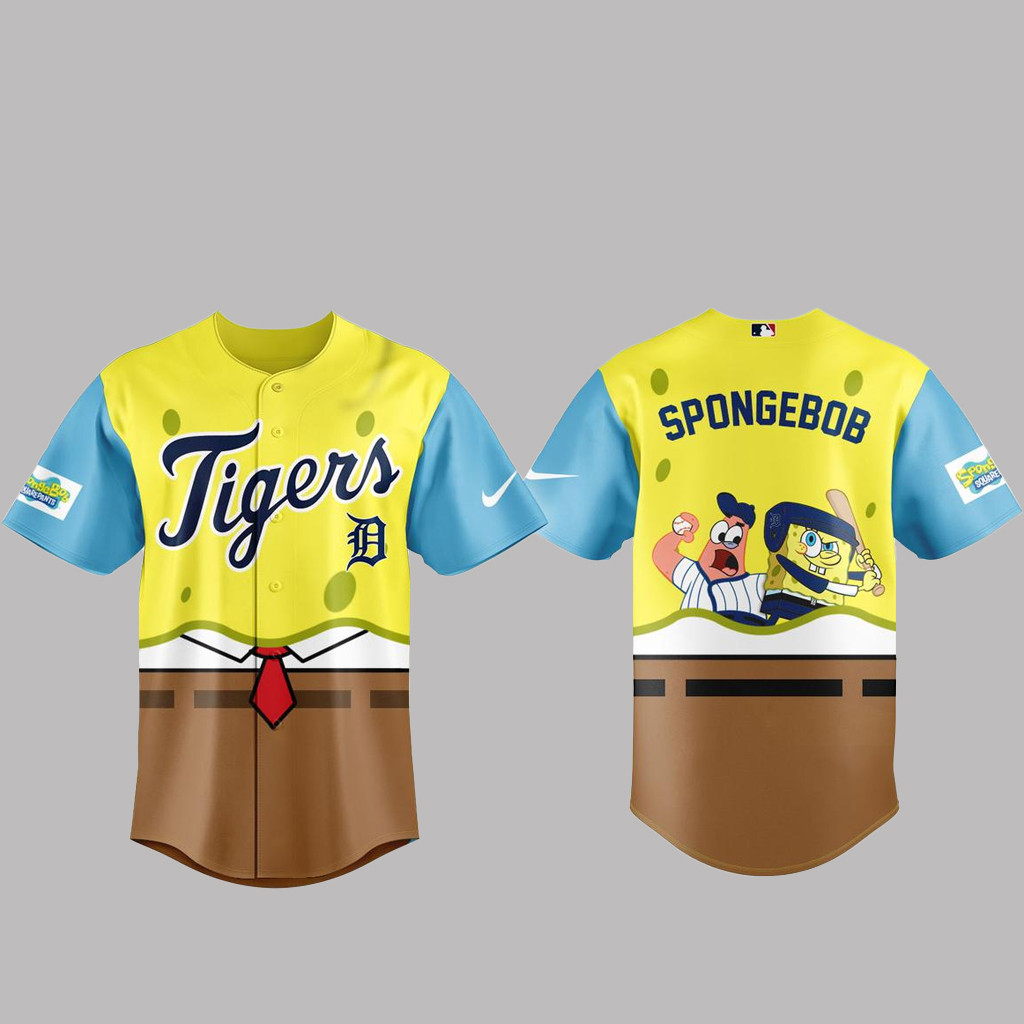 Detroit Tigers SpongeBob Night Baseball Jersey 2026