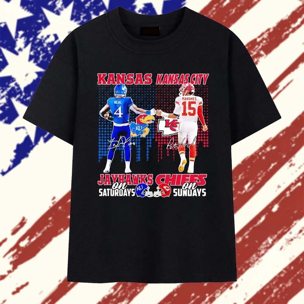 Devin Neal Kansas Jayhawks and Patrick Mahomes Kansas City Chiefs Signature T Shirt
