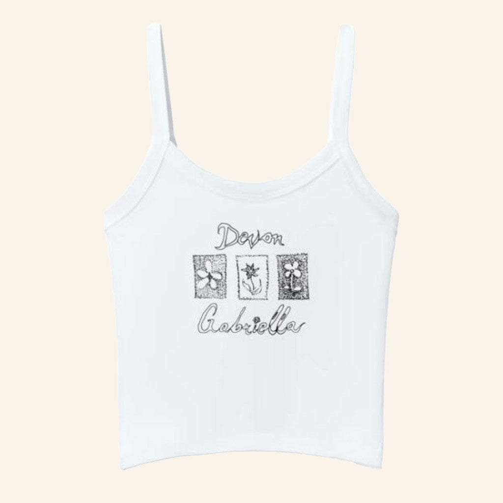 Devon Gabriella Merch Flower Stamp Tank Gifts For Music Lovers