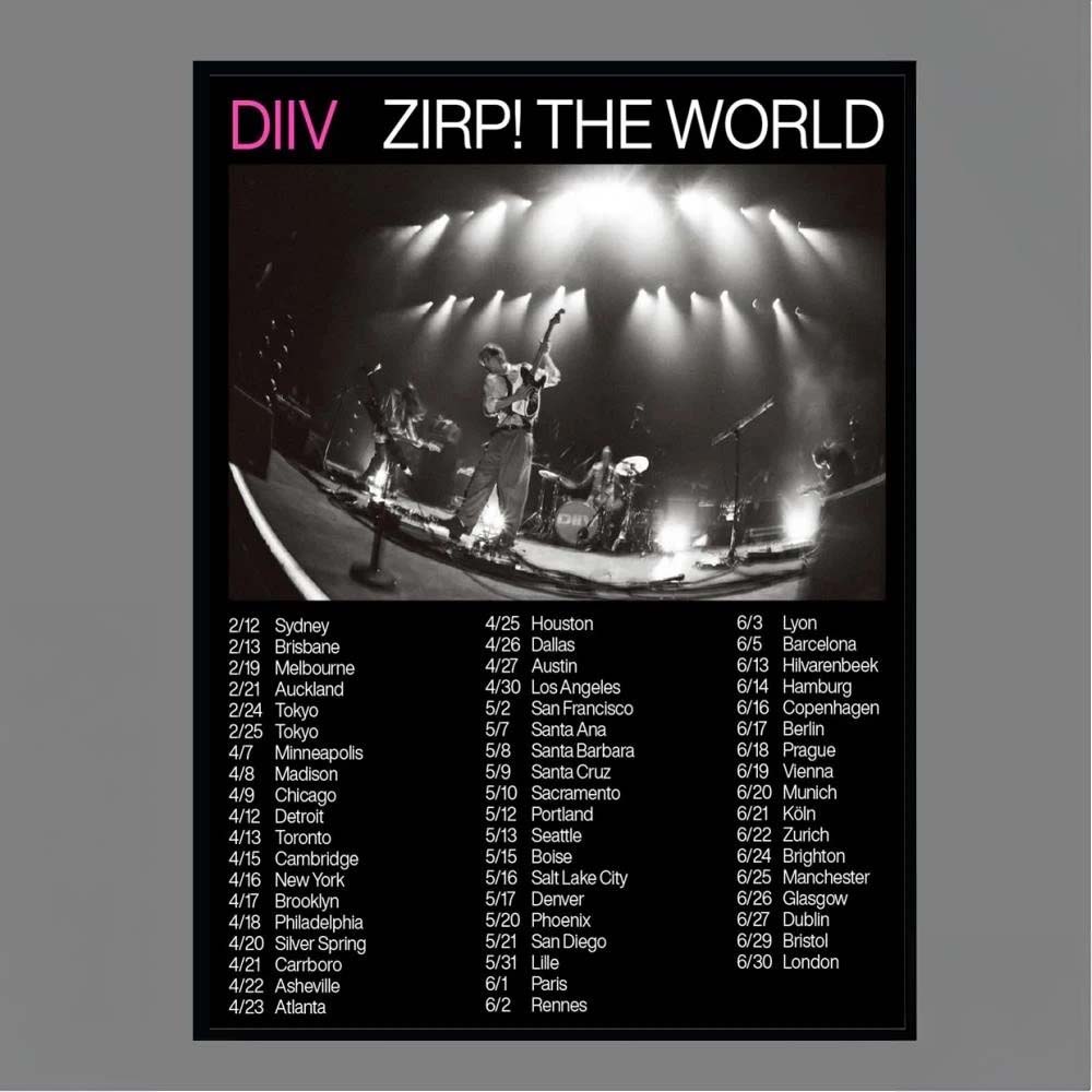 DIIV ZIRP The World World Tour Dates Concert Poster