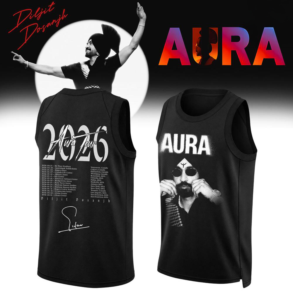 Diljit Dosanjh AURA Black World Tour Baseball Jersey