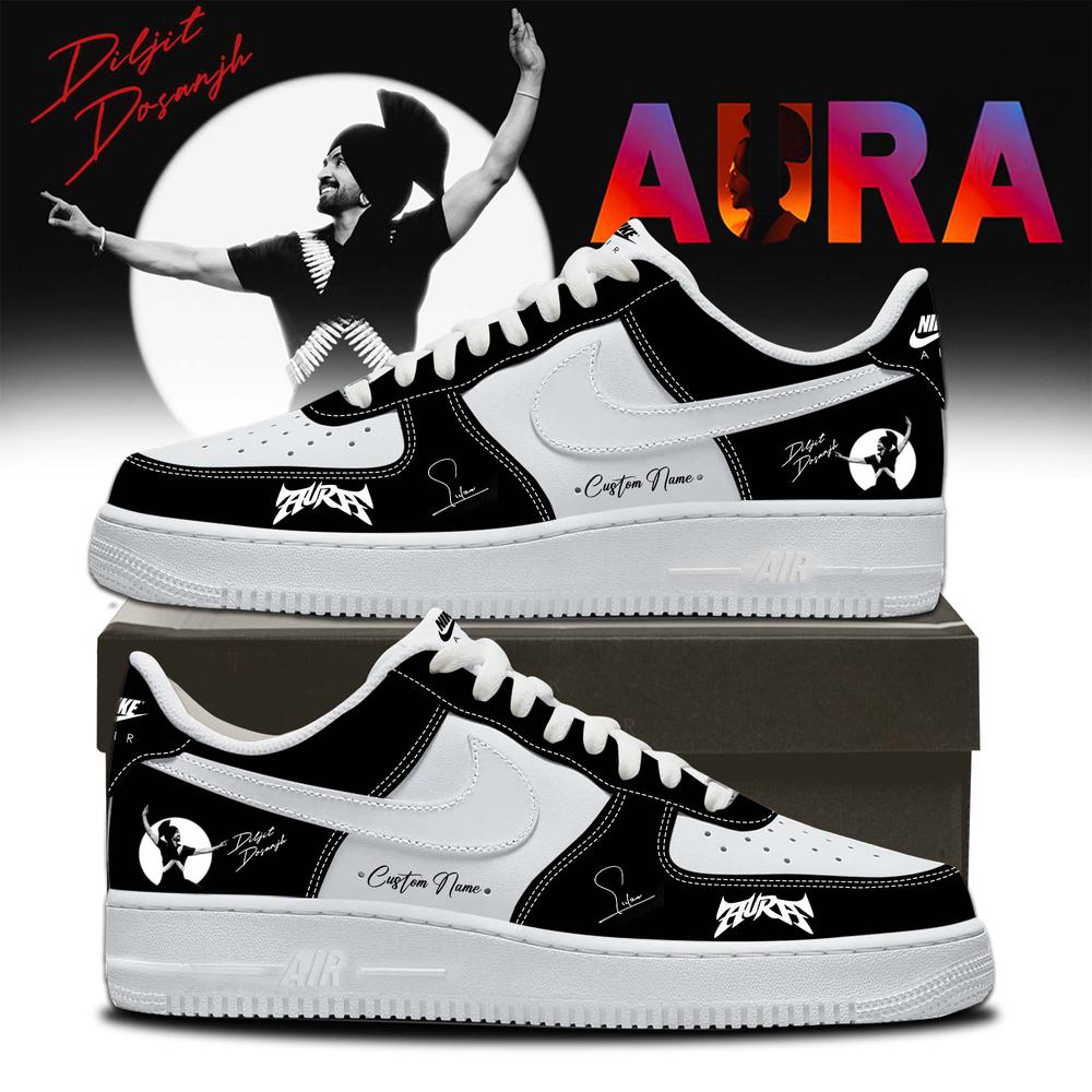 Diljit Dosanjh Black and White World Tour Shoes