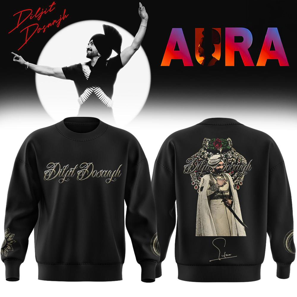 Diljit Dosanjh Black Graphic Music Fan Sweatshirt