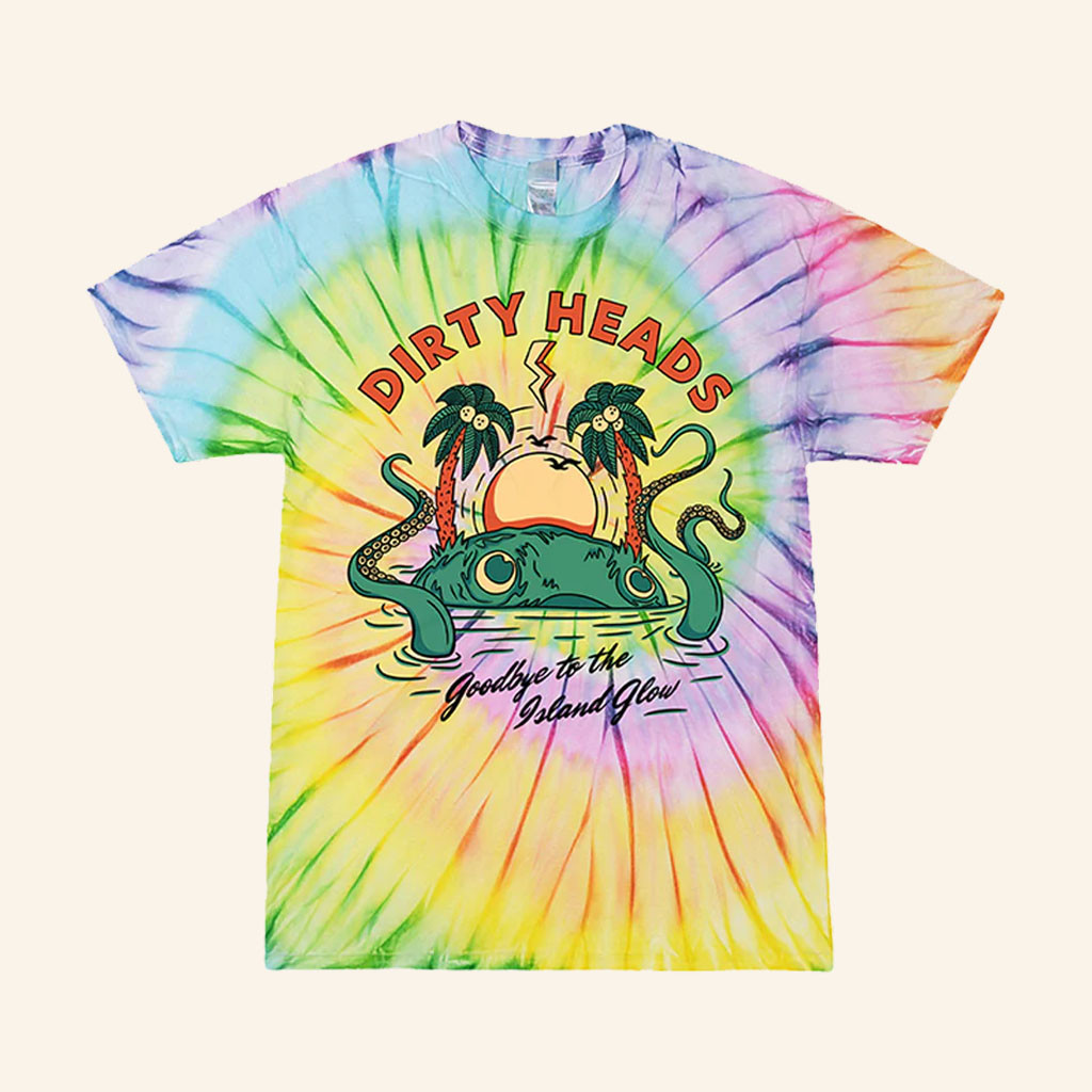 Dirty Heads Merch 2026 Island Glow Tie DyeTShirtMusic Gift Ideas For Guys