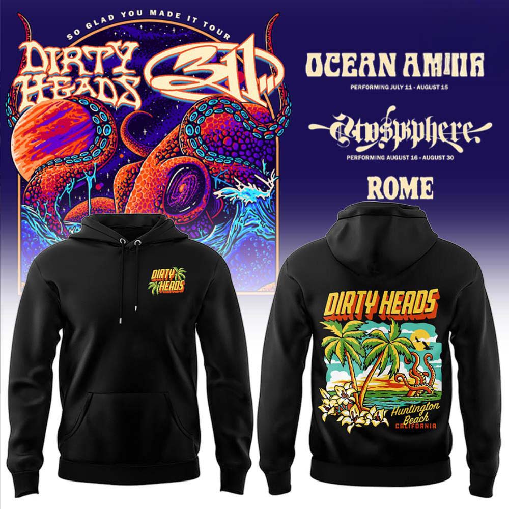 Dirty Heads x 311 So Glad You Made It Tour 2026 Black Graphic Hoodie - Gift Idea for Music Fans